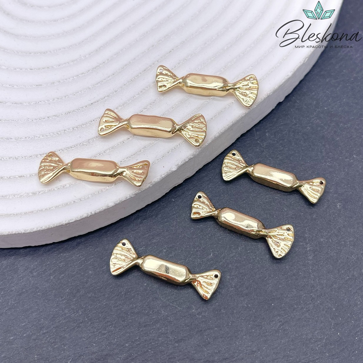 28,5*10 мм Цвет золото, Подвеска Конфета 