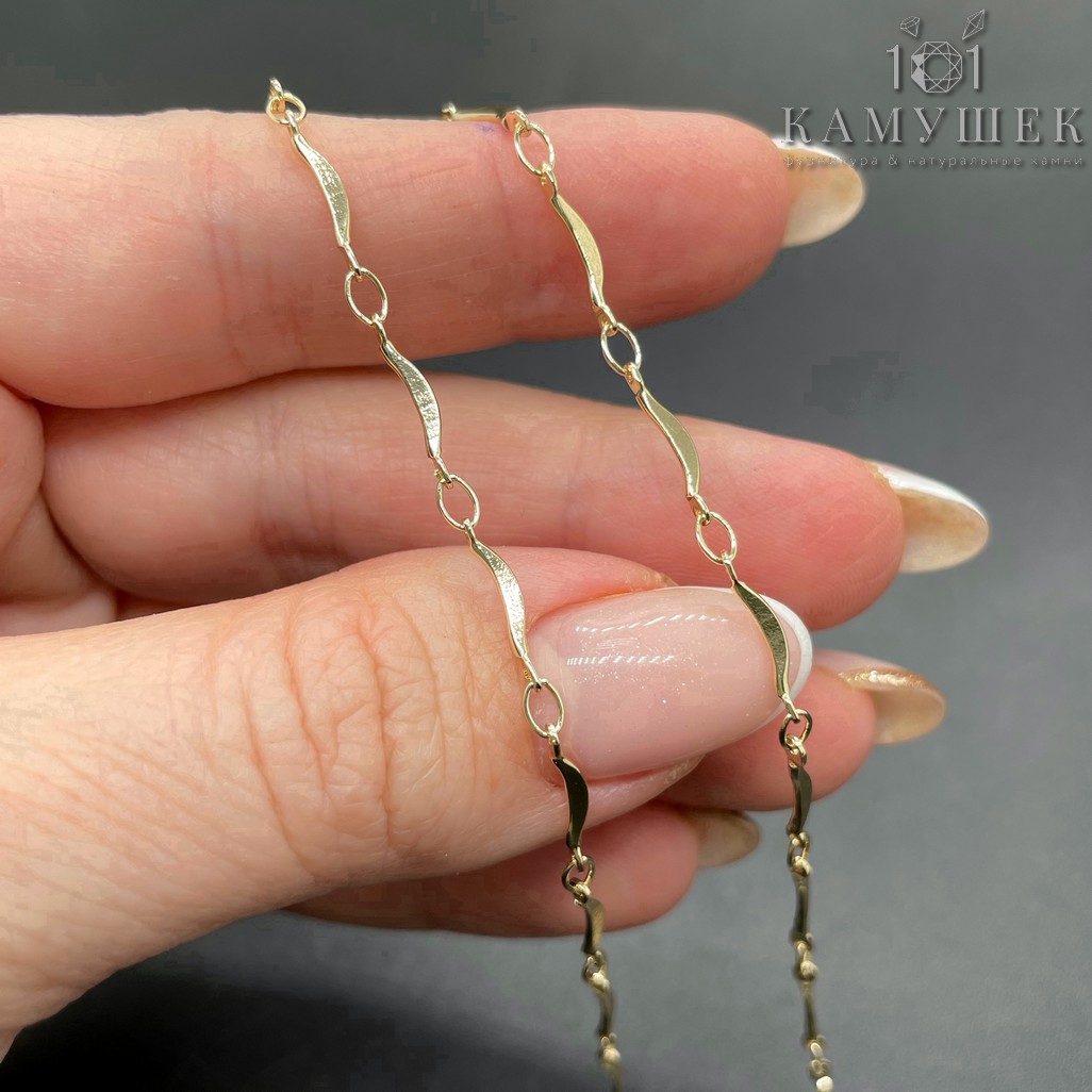 Цепь №117-1 цвет золото 12*1,5 мм