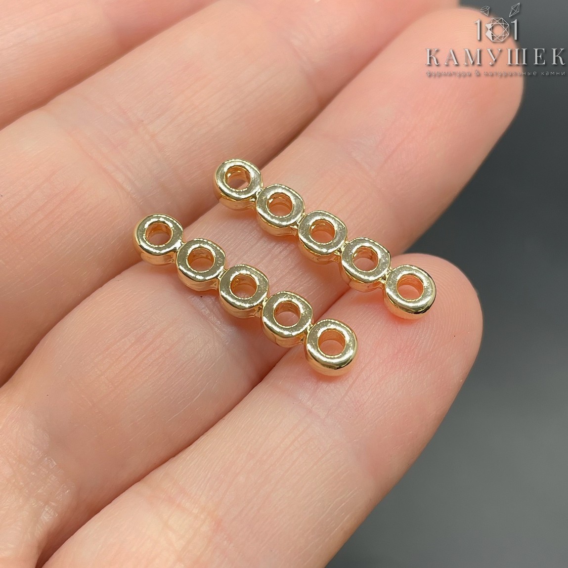 4,3*21,8 мм Цвет золото, Бусина - разделитель на 5 рядов