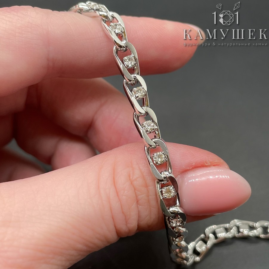 Цепь №218 цвет серебро 9,7*5 мм