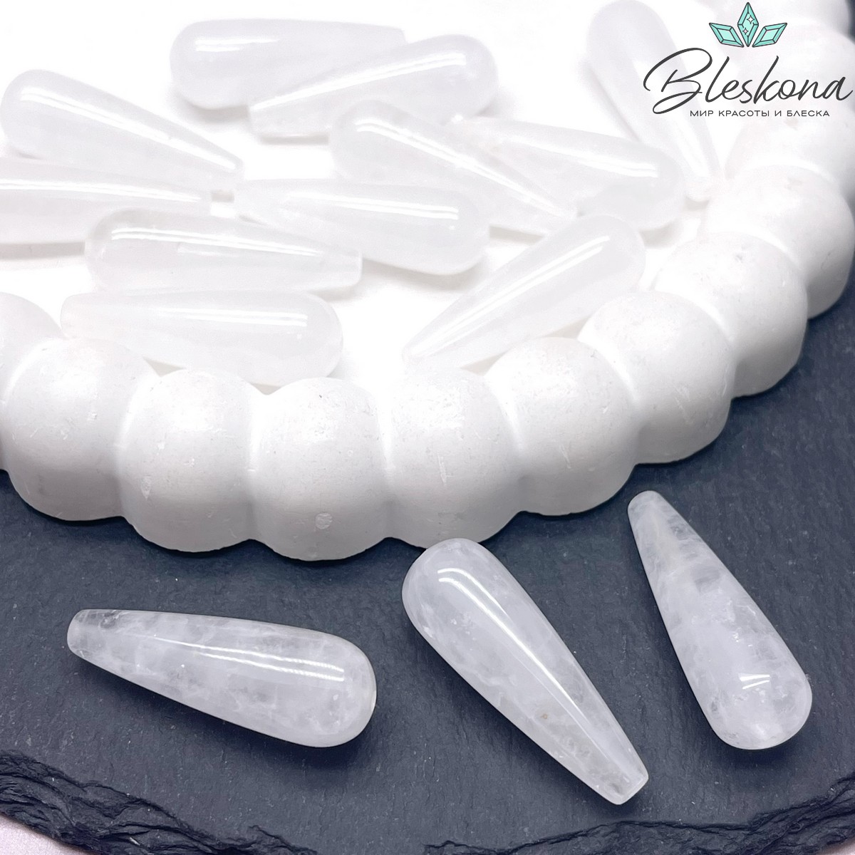 Горный хрусталь капля 30*10 мм (штучно)