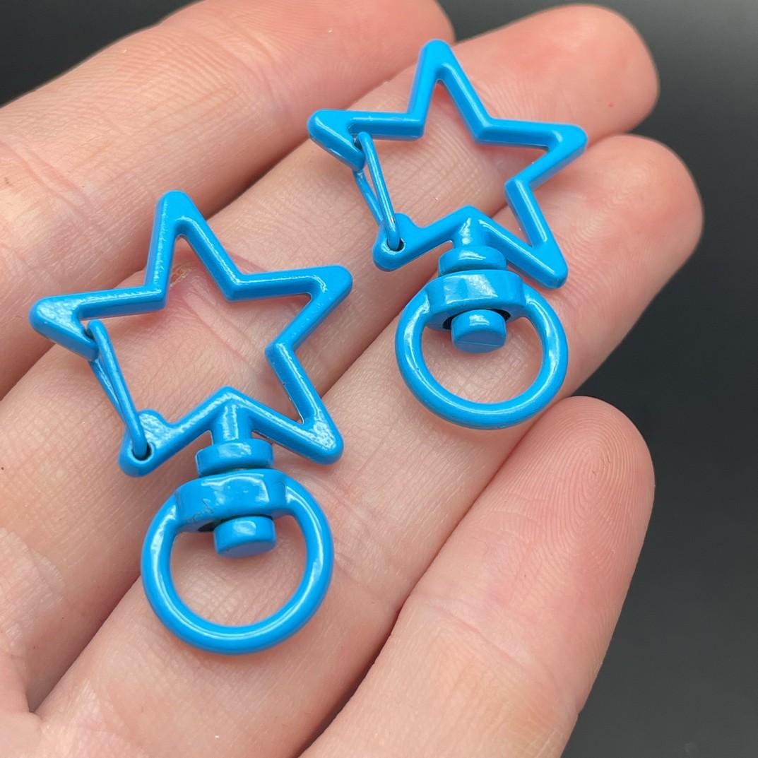 23*35мм , Замок крупный звезда светло-синяя эмаль 