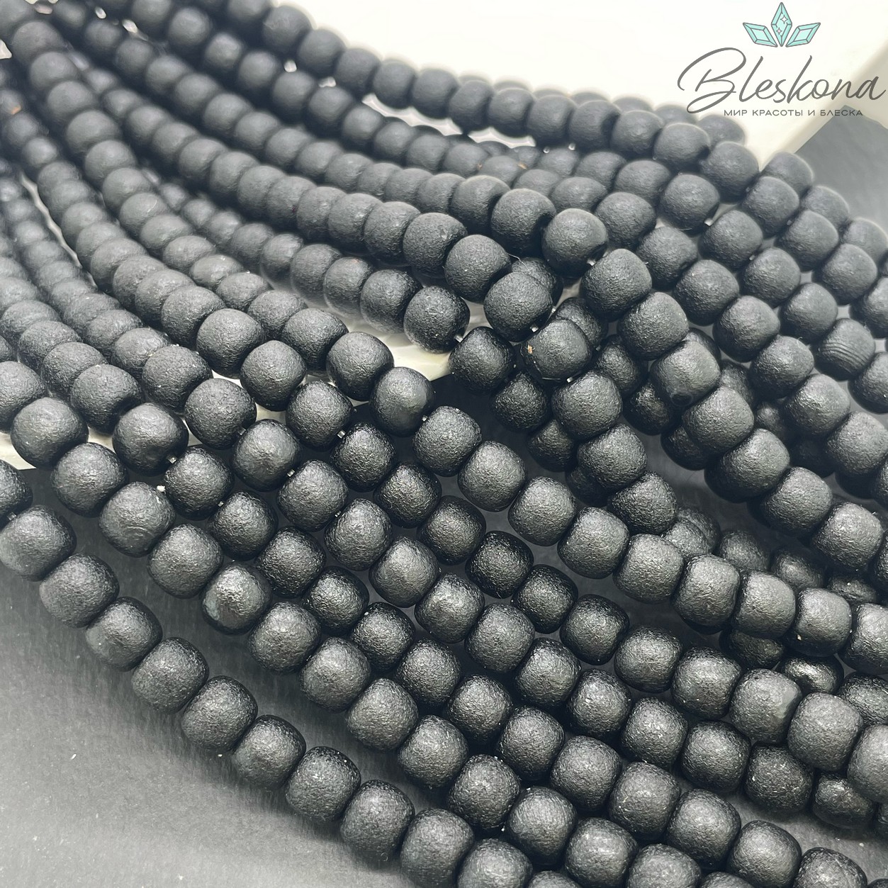 Агат черный бочата в термической обработке 6*7,5 мм