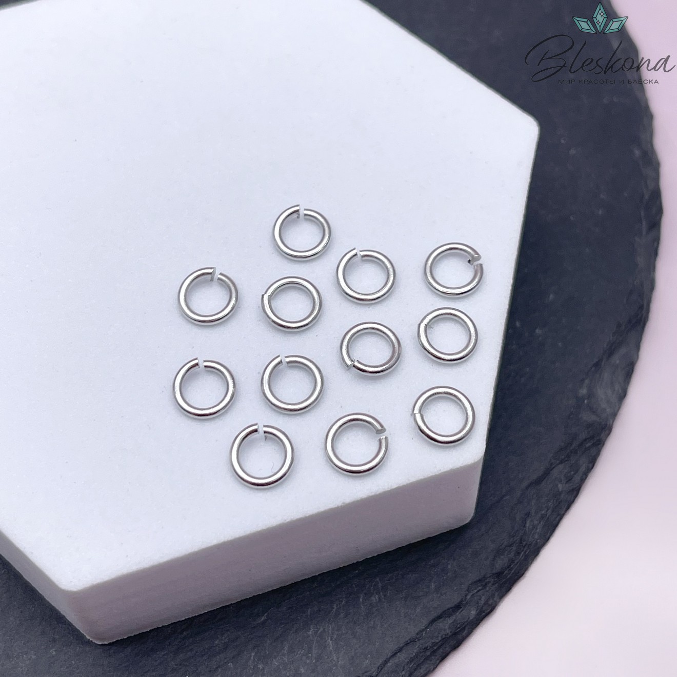 7*1,2 мм Цвет серебро, Колечки уп. 1 гр. 