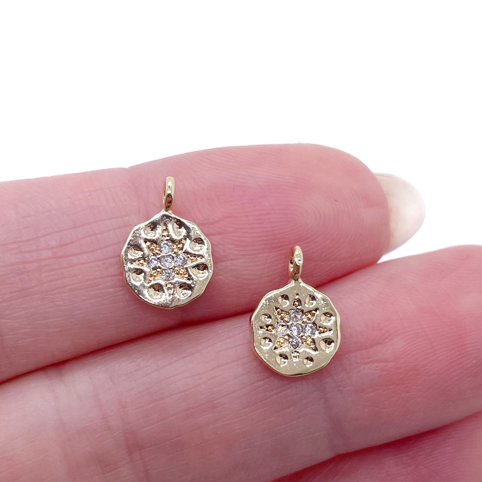 Подвеска Звезда мини с цирконами, цвет золото 11,2*7,8мм 