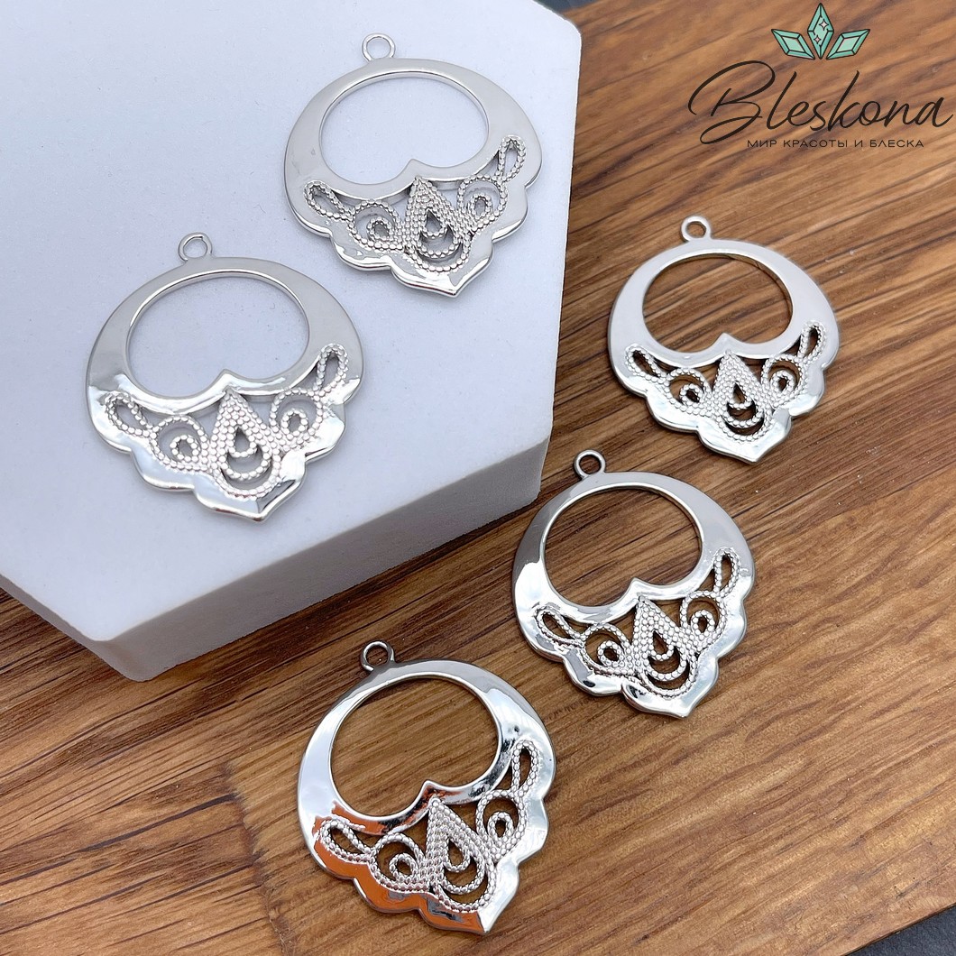 30,5*26 мм Цвет серебро, Подвеска Этно №7
