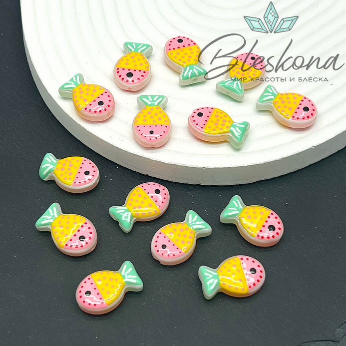 20*12 мм  Бусина рыбка темно- желтая