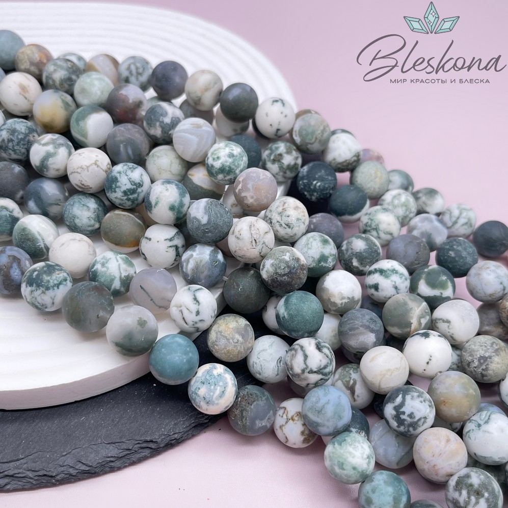 Агат древесный матовый 12 мм