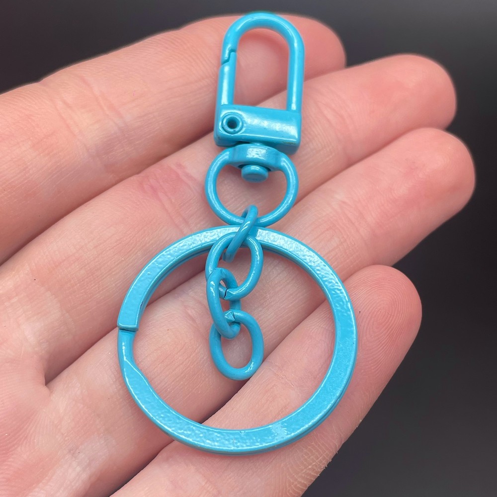 30 мм, Основа для брелока голубая эмаль