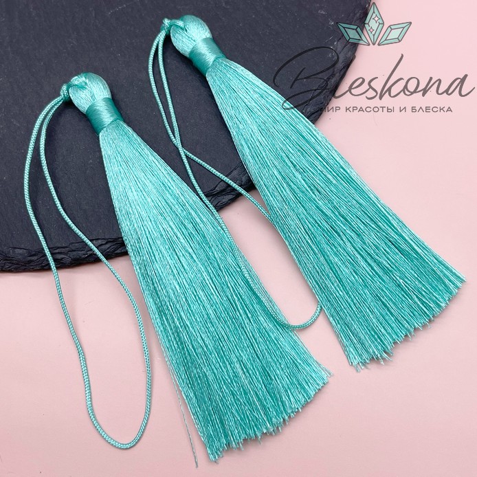 Кисть вискозный шелк Бирюзовая 10*1 см
