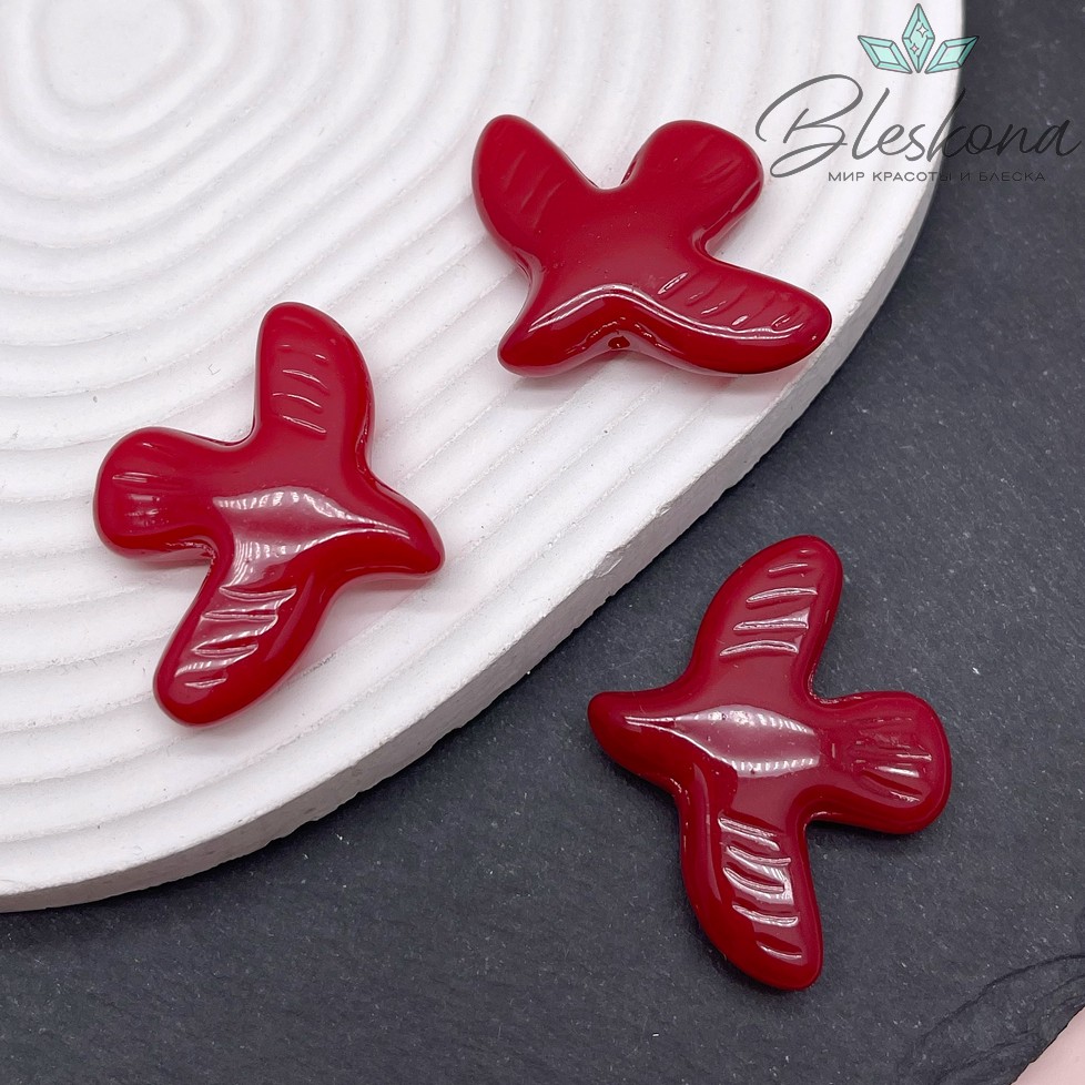 33*42 мм  Бусина голубь красный