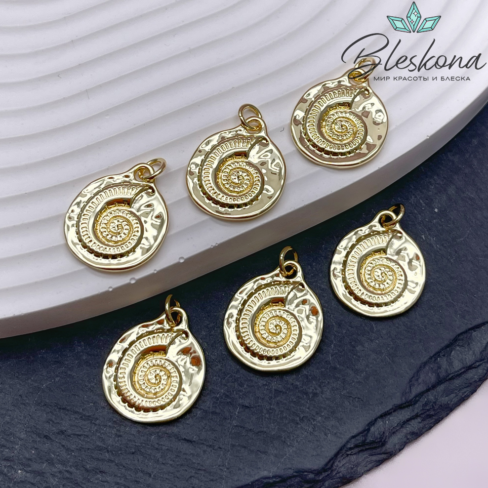 18,3*15,5 мм Цвет золото, Подвеска ракушка улитка