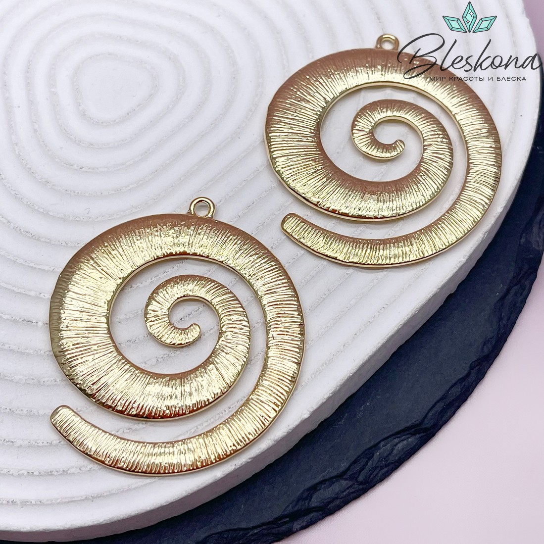 55*49 мм Цвет золото, Подвеска ракушка спираль