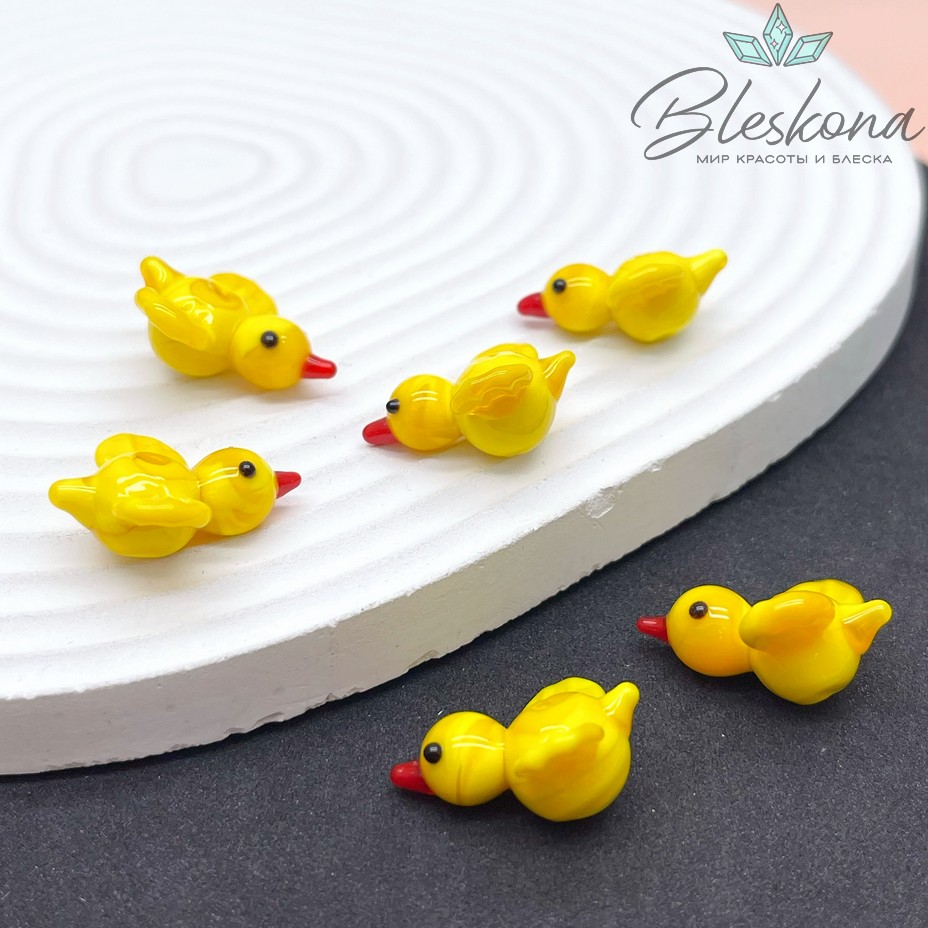 10*22 мм Бусина уточка желтая