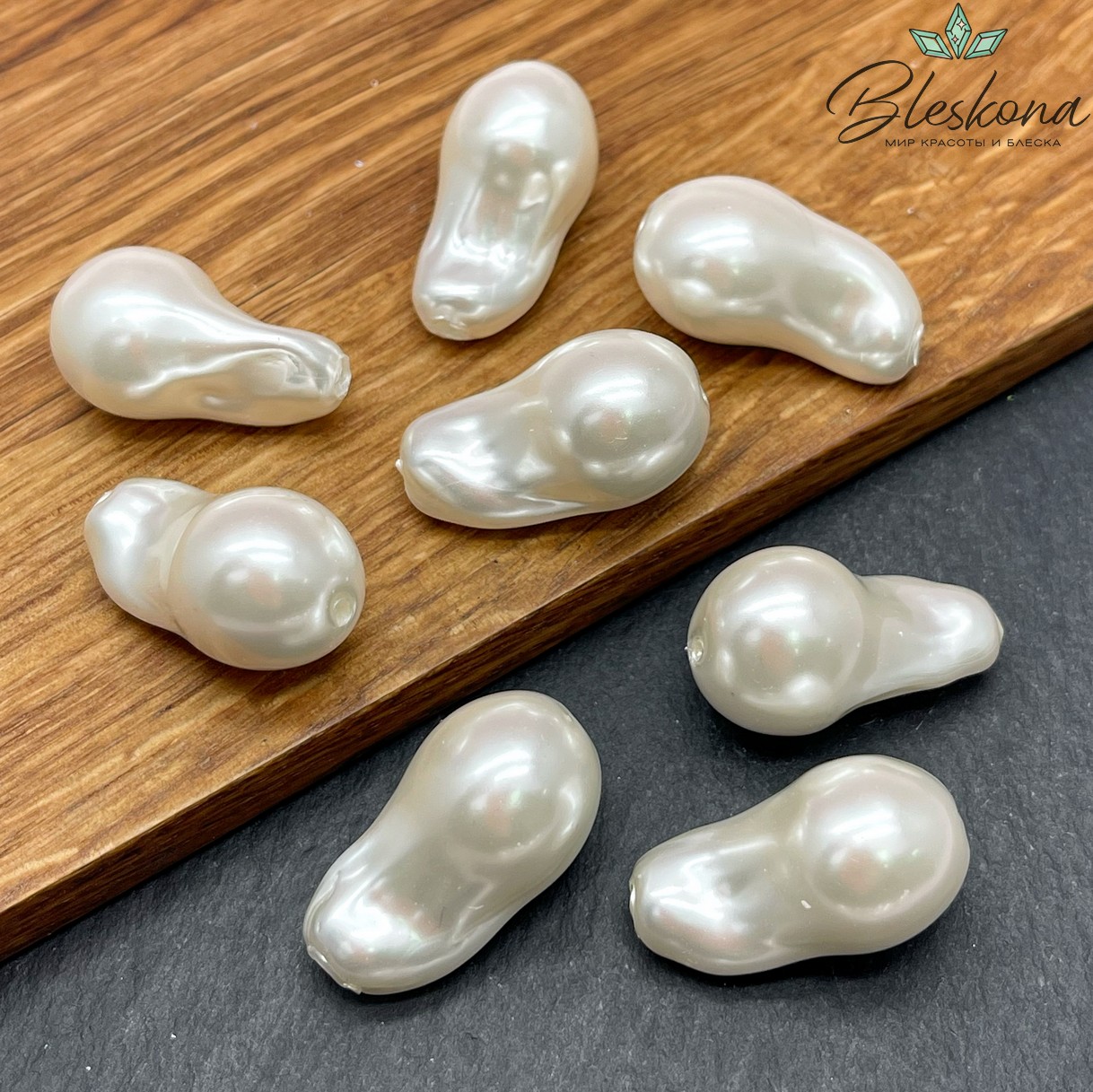 16*28 мм Жемчуг Майорка цвет кремовый (штучно)