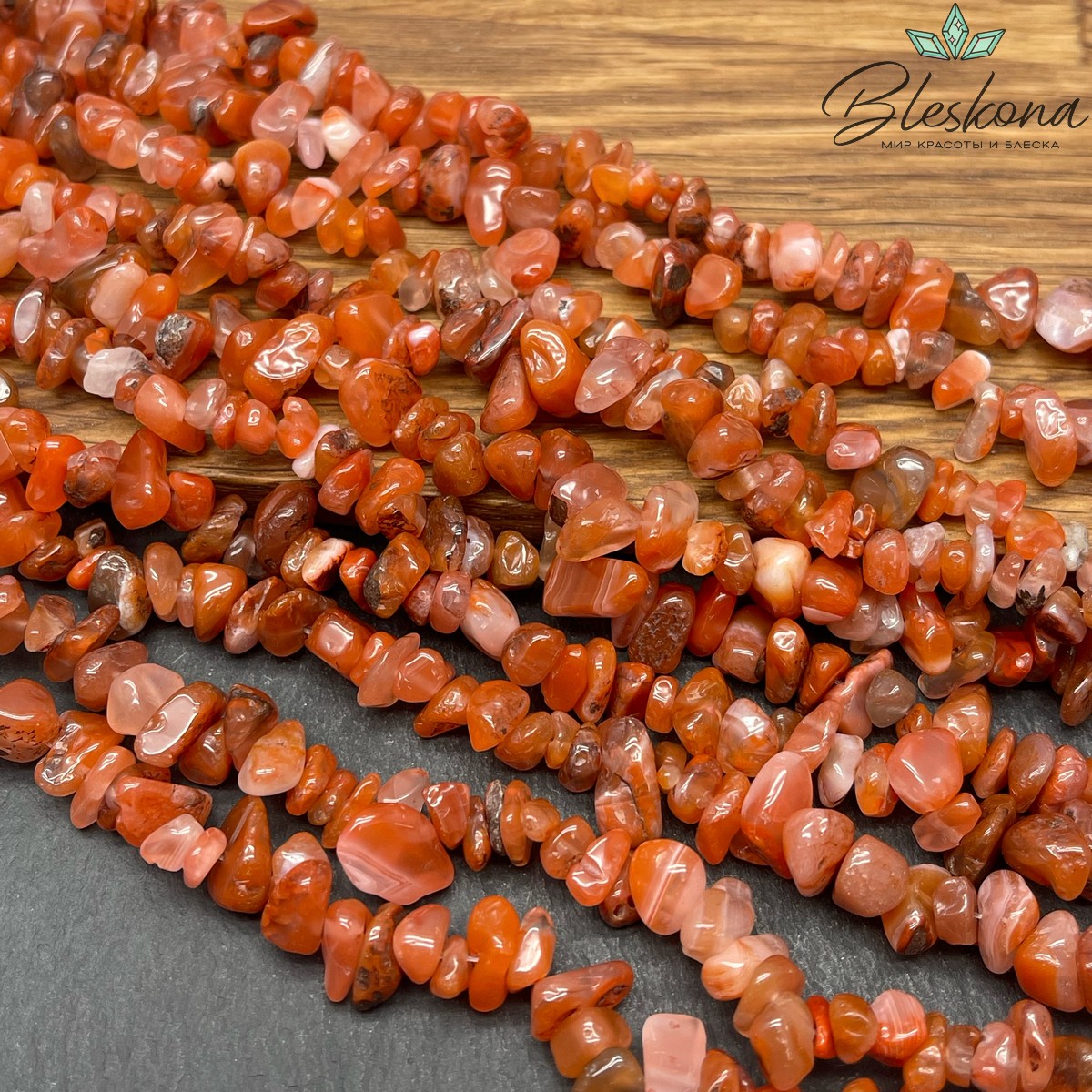 Крошка Агат  ширина бусин ~ 7-11 мм