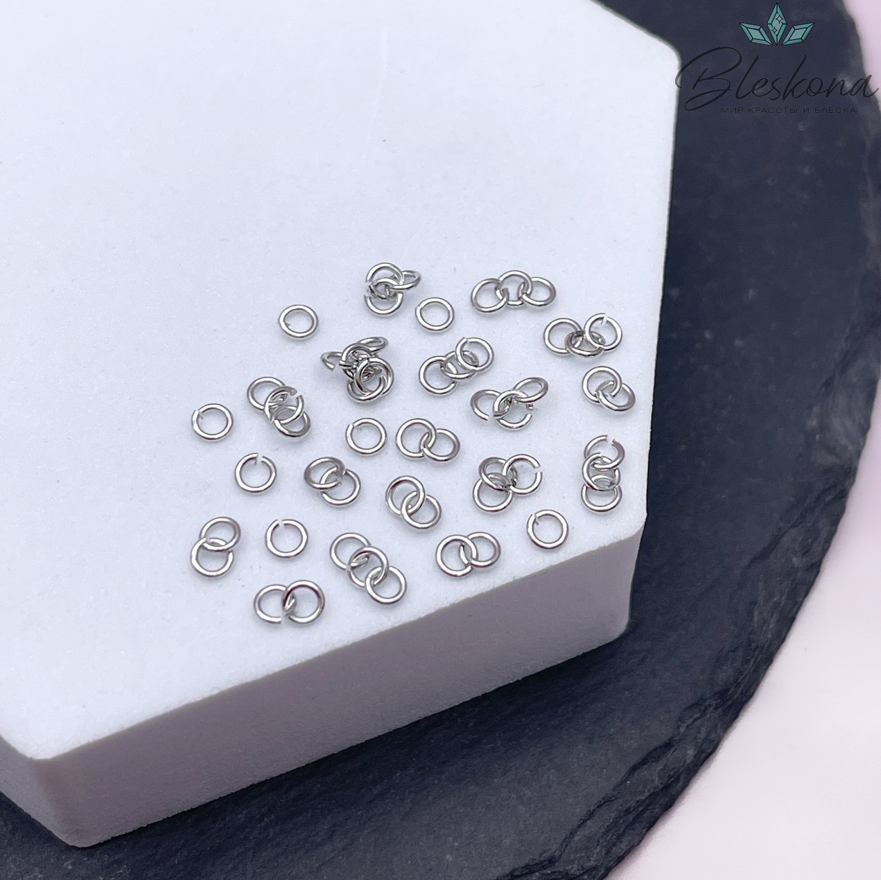 3*0,6 мм Цвет серебро, Колечки уп. 1 гр. 