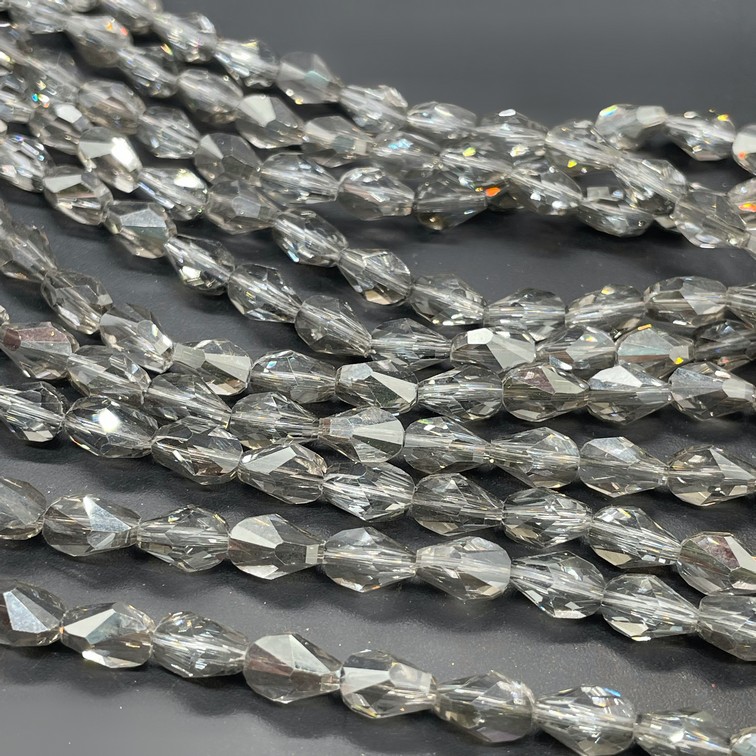 6*8 мм Стекло Lux, ракушка, цвет серый