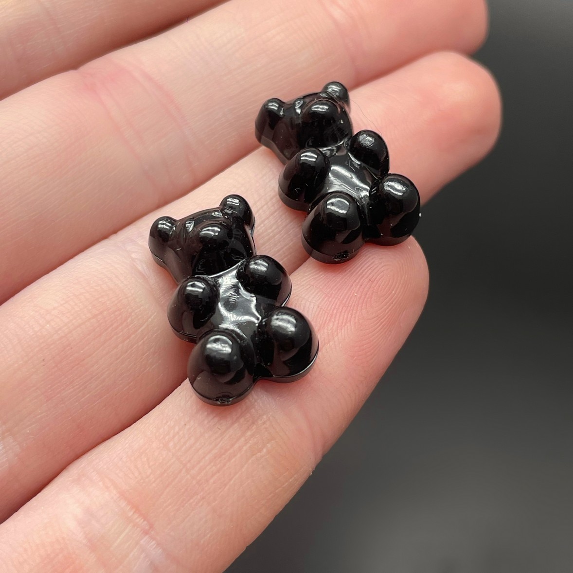 12*18 мм , Бусина Мишка черный