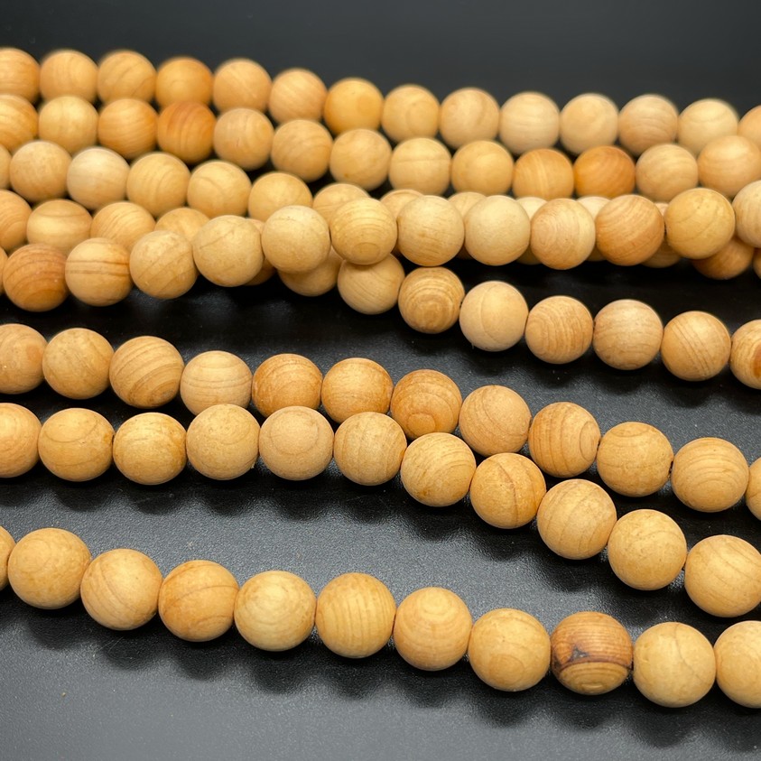 8 мм, Деревянные бусины бежевые