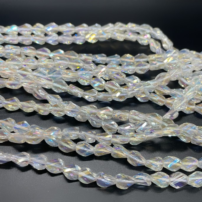6*7,5 мм Стекло Lux, фриформ, цвет прозрачный с переливом  