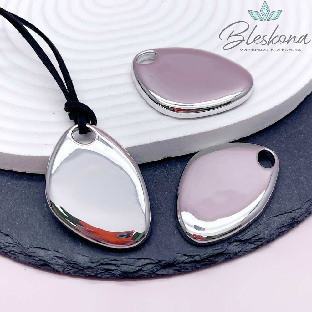 45,5*31,5 мм Цвет серебро, Подвеска фриформ объемное крупное 