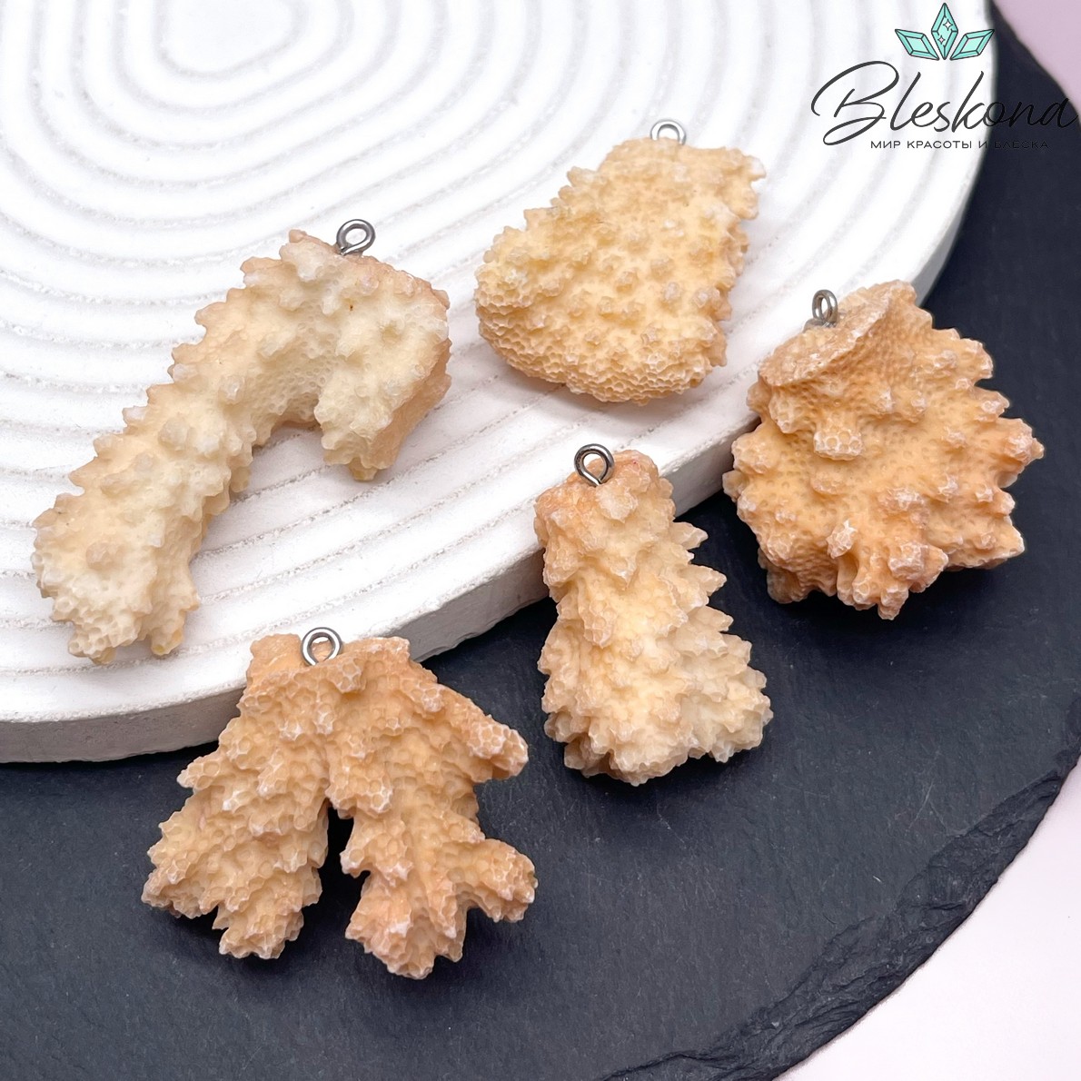 (28-47)*(16-30) мм Цвет серебро, Подвеска Коралл 