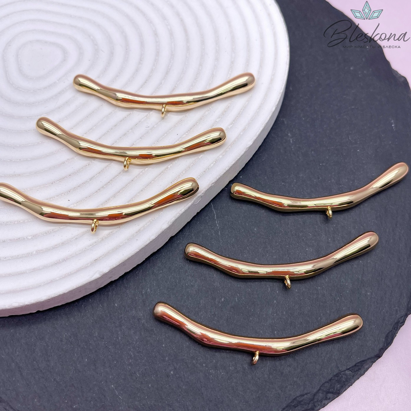 63*6 мм Цвет золото, Бейл трубочка разъемное кольцо