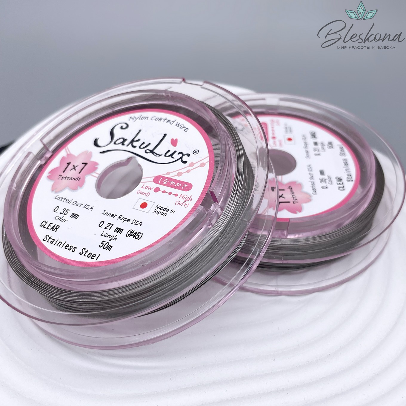 Тросик ювелирный SakuLux (Flexy7) 1*7 струн Серебро 0,35мм 50м