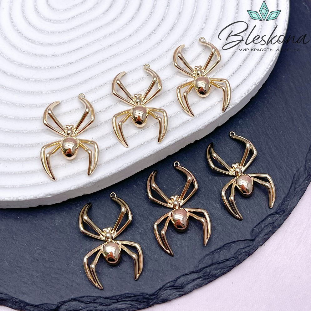 32,5*20 мм Цвет золото, Подвеска Паук гладкий