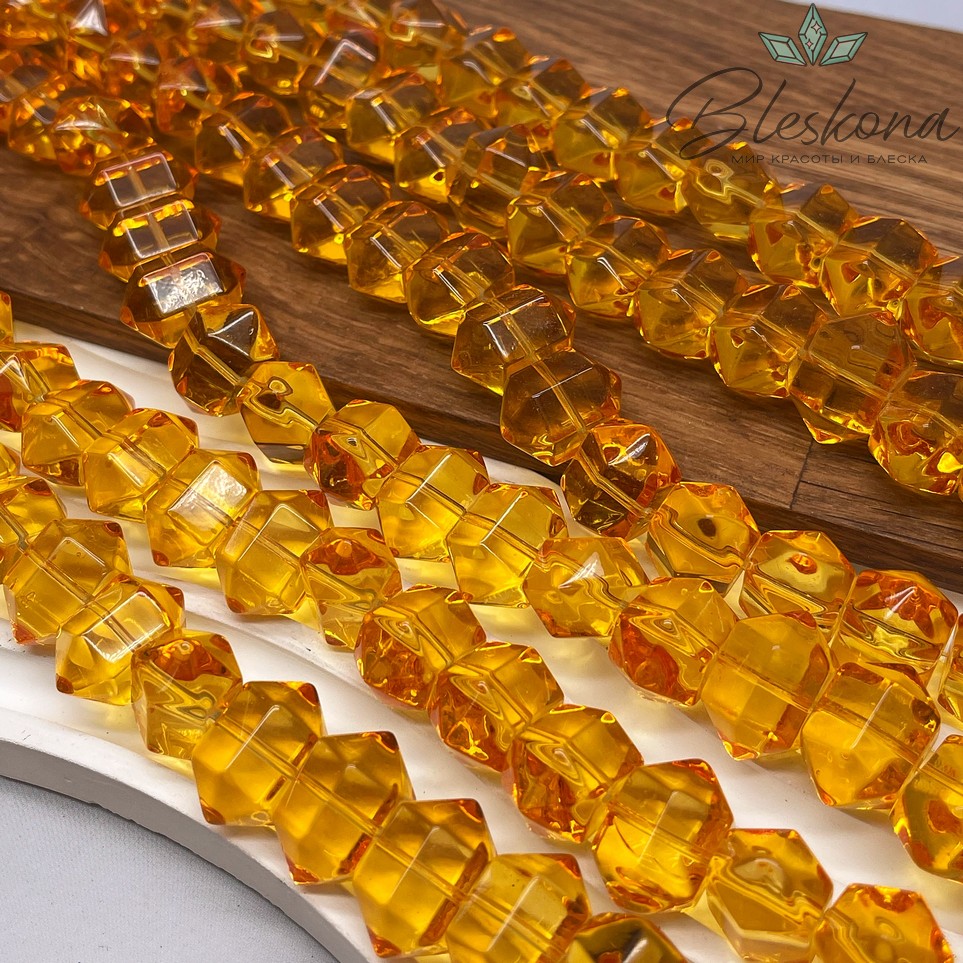 12*19 мм Бусины фриформ огранка, цвет оранжевый, фриформ