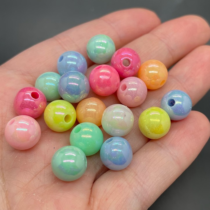 10 мм, Бусина шар микс  уп.10 гр