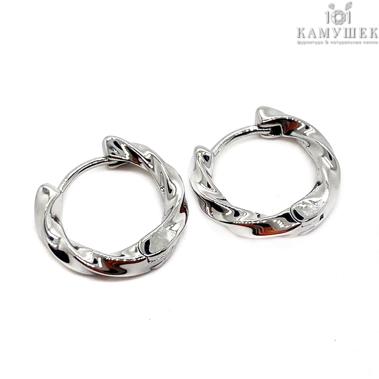 15,5мм Цвет серебро, Швензы бублик Спираль Конго Люкс 