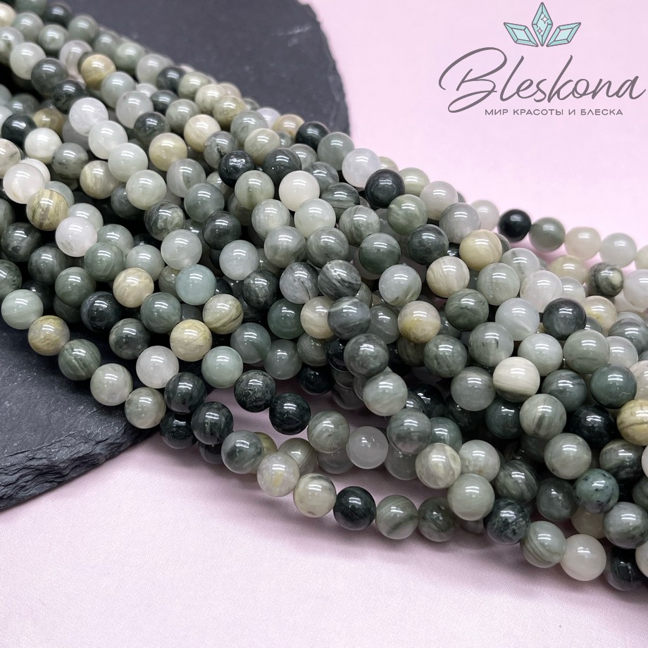 Кварц Рутиловый зеленый 6 мм