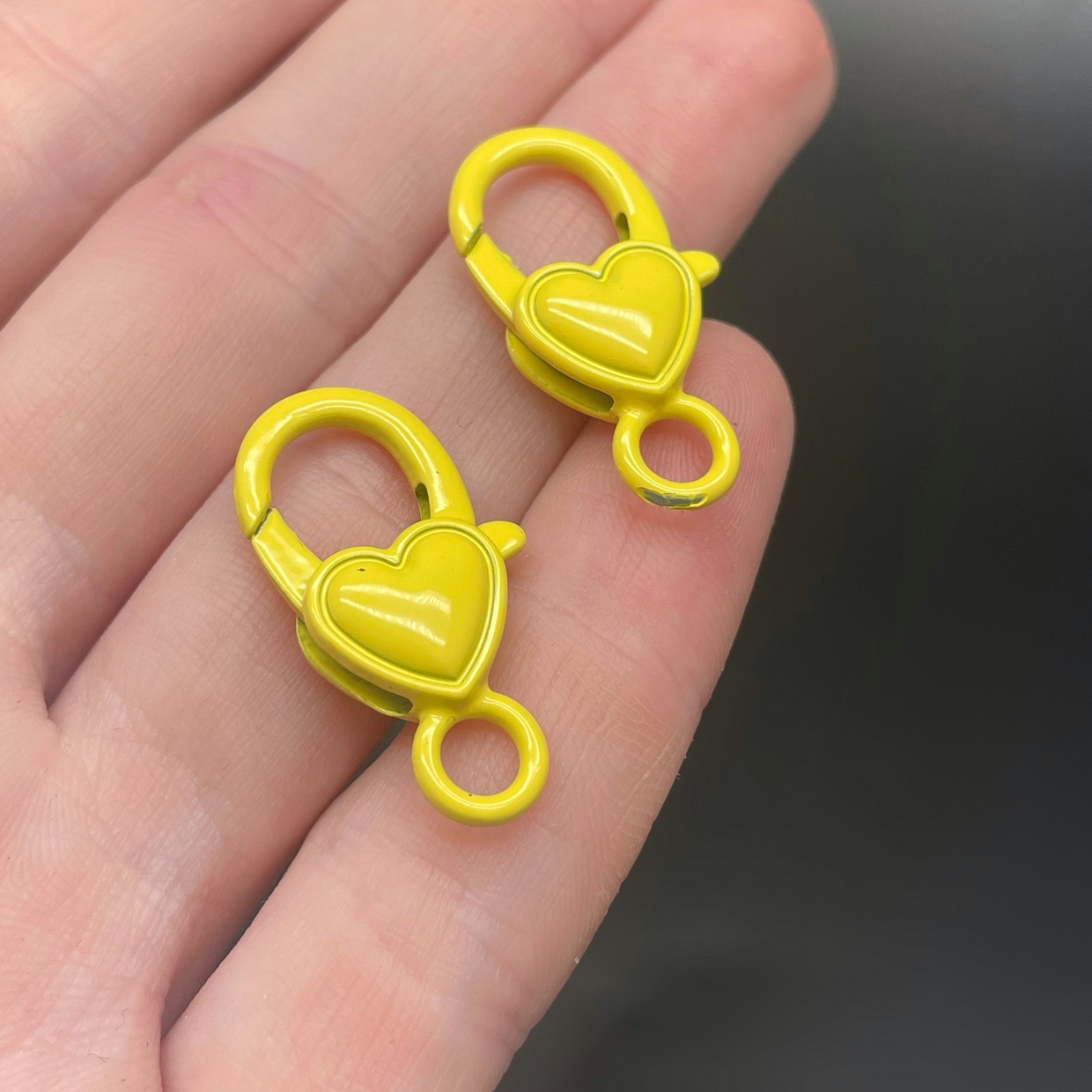 12,5*26,5мм , Замок крупный сердце желтая эмаль 
