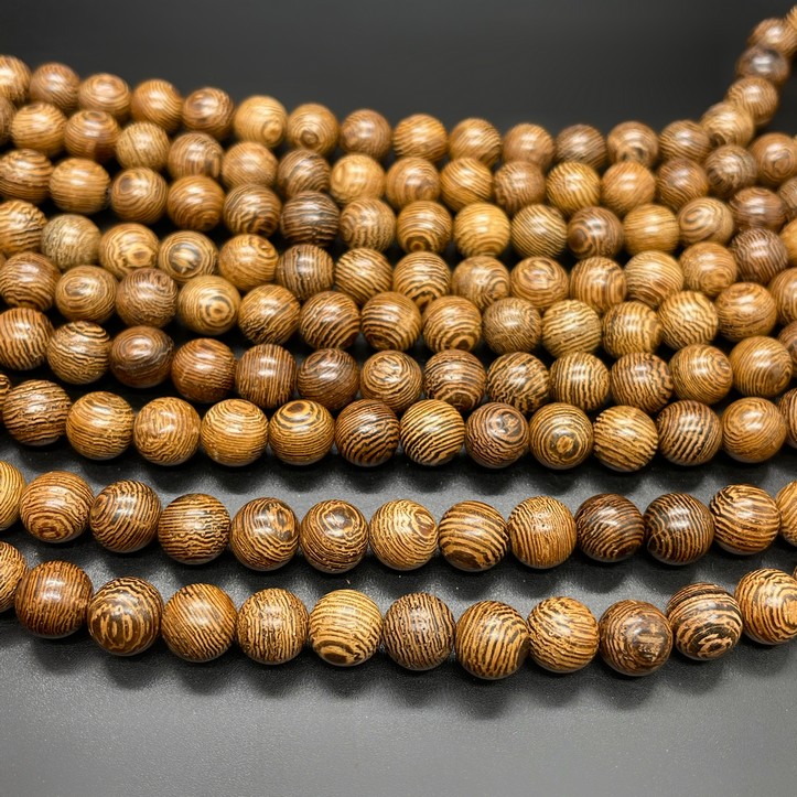 8 мм, Деревянные бусины темно-песочные