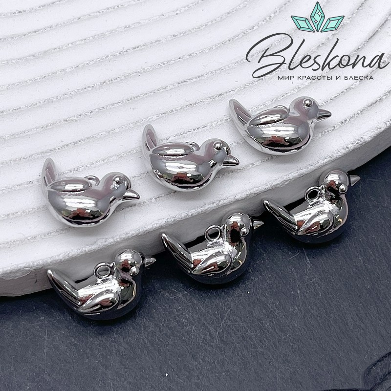 11,9*17,6 мм Цвет серебро, Подвеска Птичка