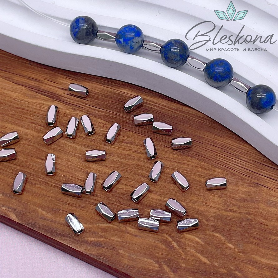 6*3 мм Цвет серебро, Бусина огранка 