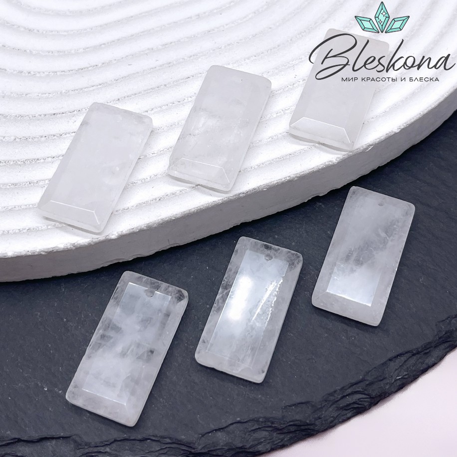 25*13 мм Подвеска прямоульник Горный хрусталь огранка