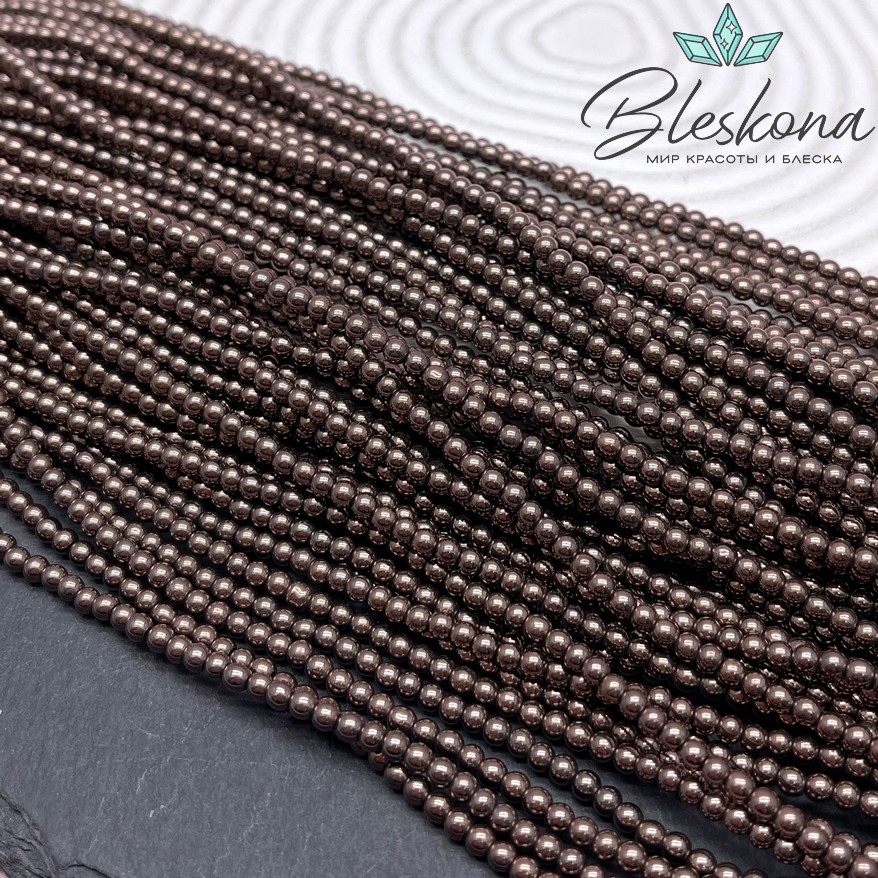 3 мм Гематин имитация, цвет коричневый №1 (шоколадный)