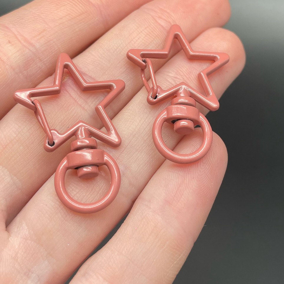 23*35мм , Замок крупный звезда коричневая эмаль 