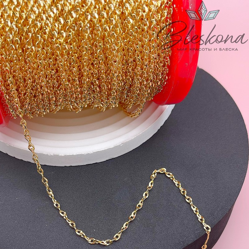 Цепь №57-1 цвет золото 3*4,4 мм