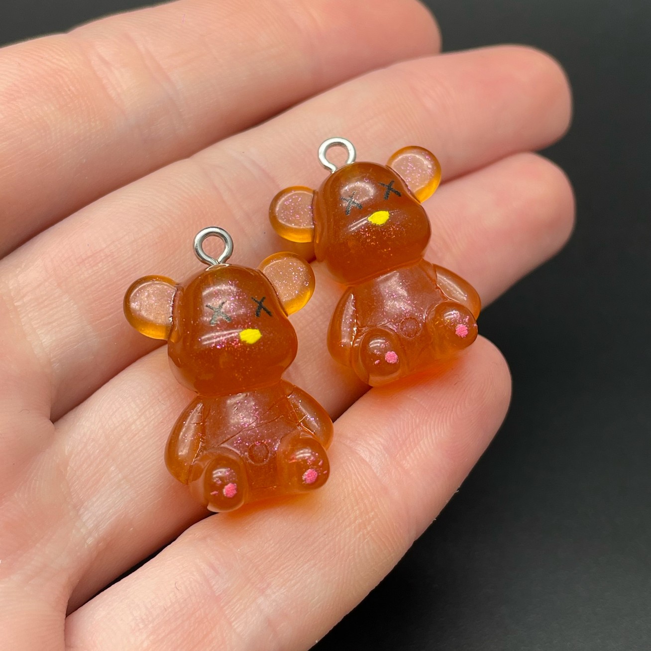 19*27мм, Цвет серебро, Подвеска Мишка коричневый