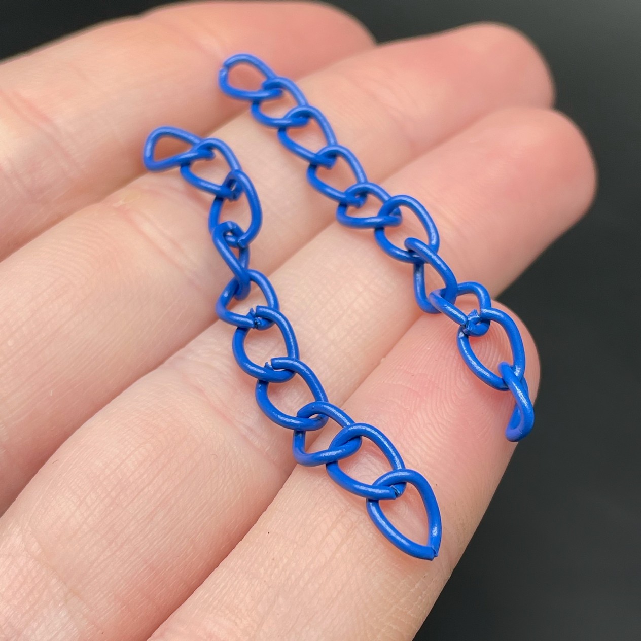 4,5 мм , Цепочка - удлинитель темно-синяя эмаль