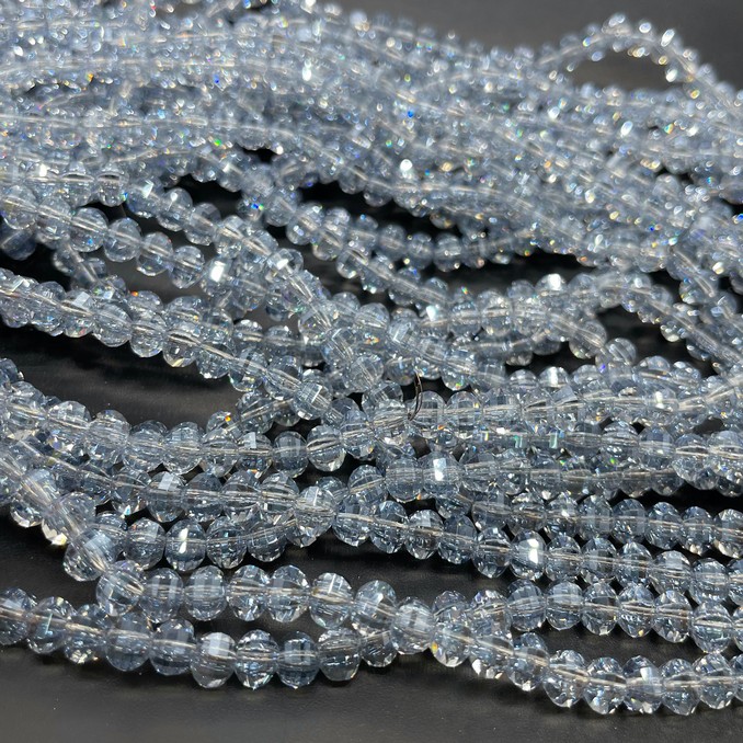 4,5*6 мм Стекло Lux, рондель прямоугольная огранка, серо- голубой