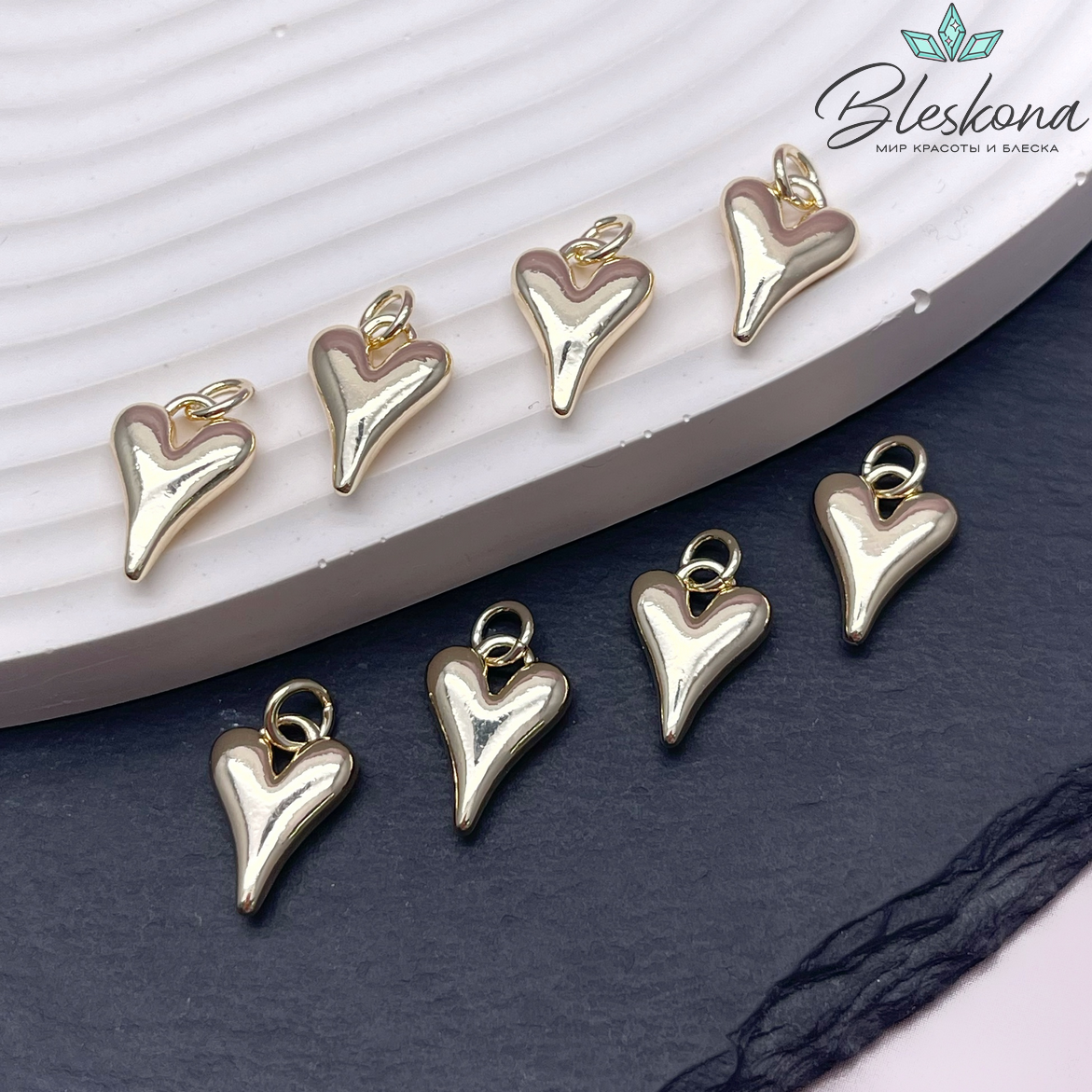 14,5*10 мм Цвет золото, Подвеска сердце объемное