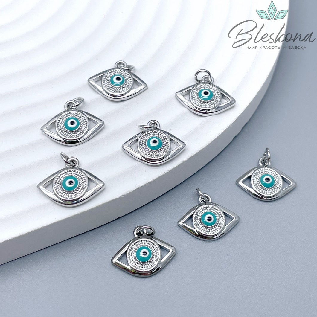 11*13,8 мм Цвет серебро, Подвеска глаз 
