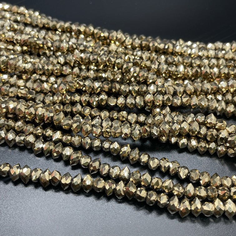 4,5*6 мм Стекло Lux, рондель острые углы, цвет золото