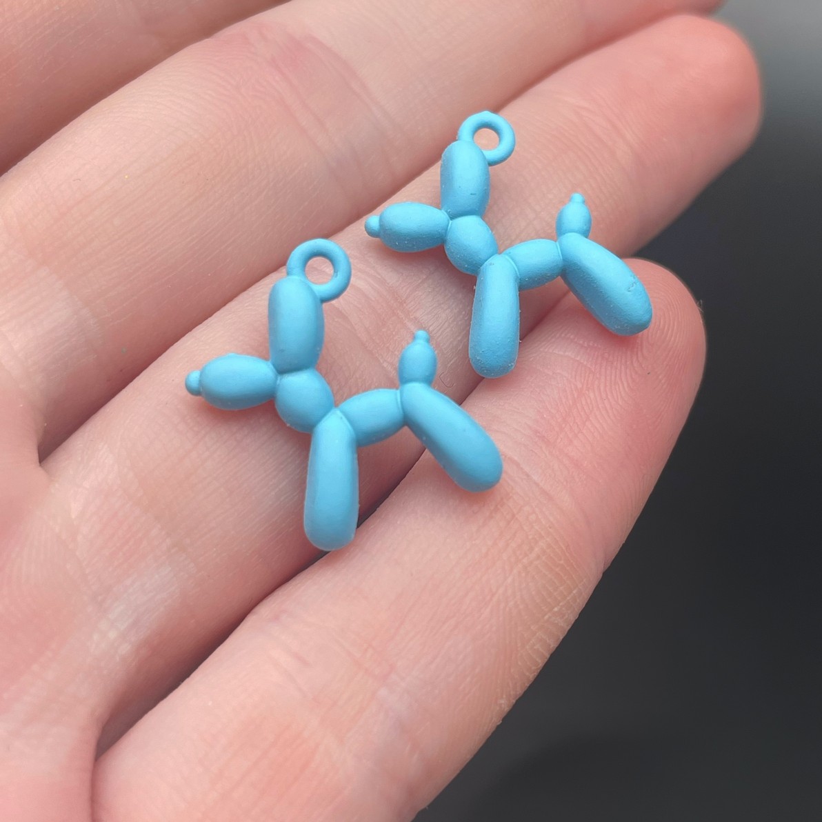 14*18 мм, Подвеска пудель голубая эмаль матовая