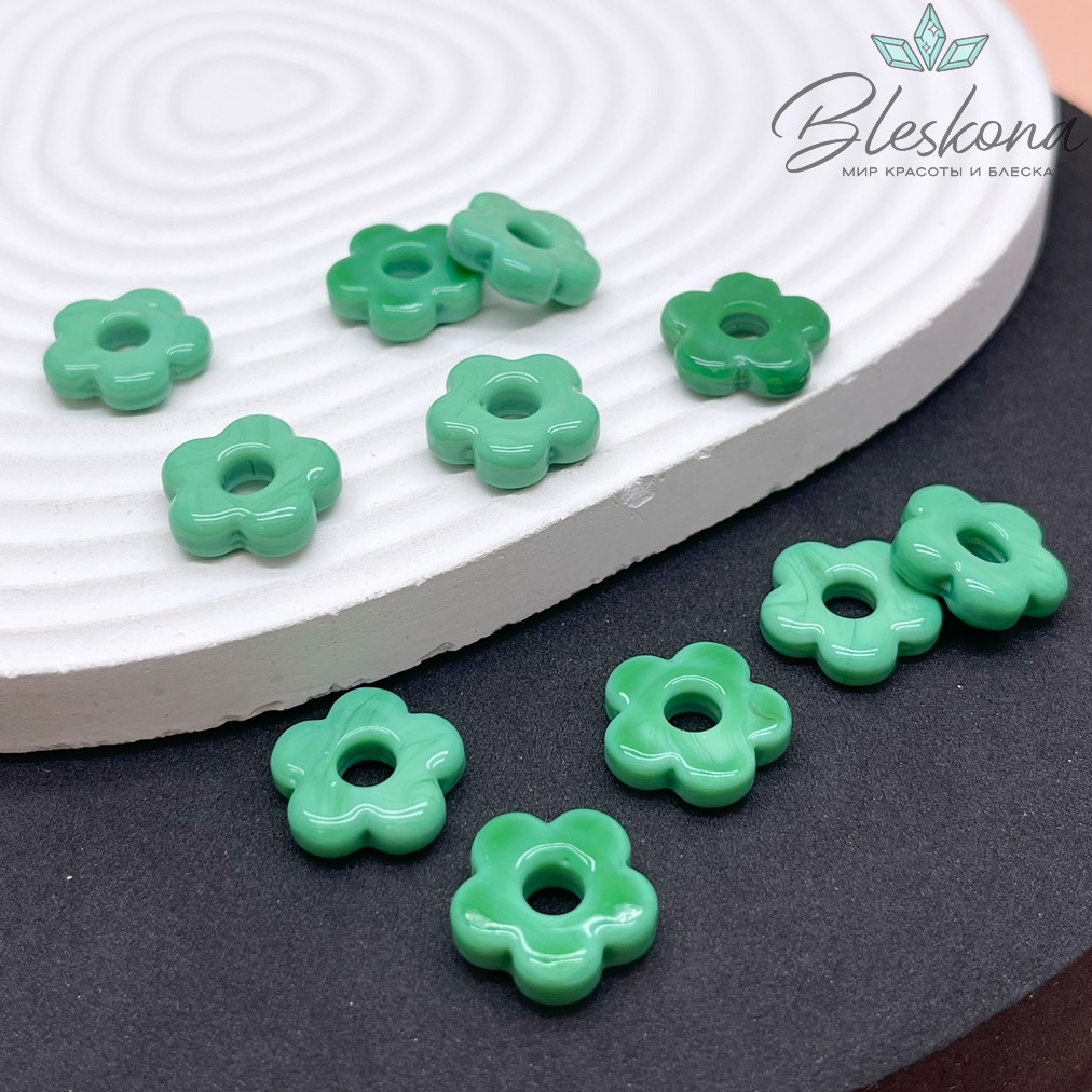 15 мм Подвеска цветок зеленый